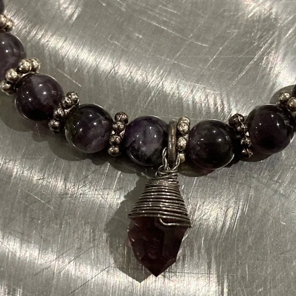 Amethyst beaded bracelet - Picture 2 of 2